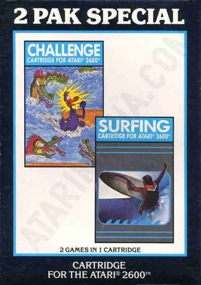 The cover of the game «2 Pak Black - Challenge, Surfing (HES) (PAL)»