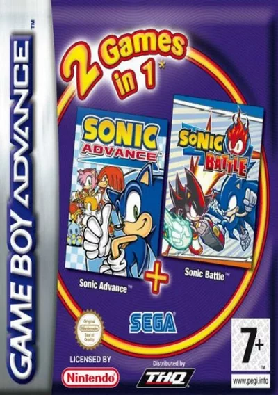 The cover of the game «2 In 1 - Sonic Advance & Sonic Battle»