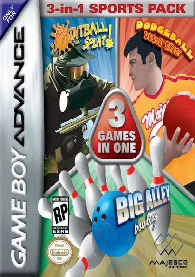 The cover of the game «3 In 1 - Paintball Splat Dodgeball - Dodge This Big Alley Bowling»