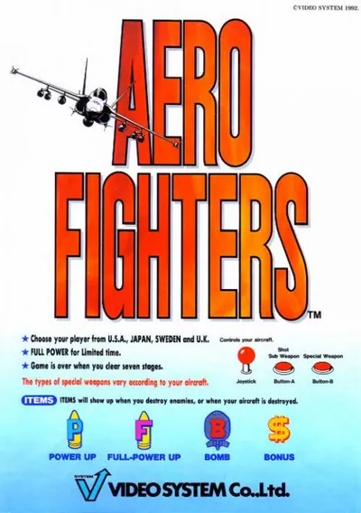 The cover of the game «Aero Fighters»