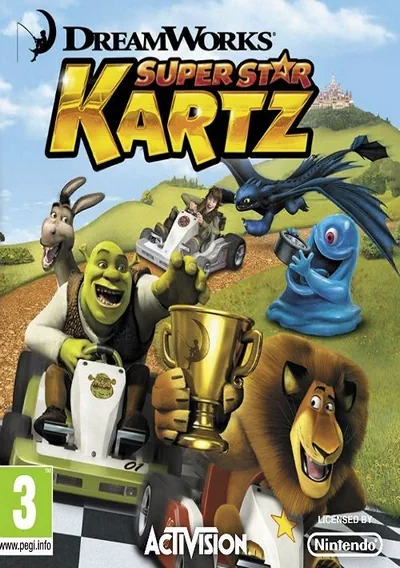 The cover of the game «DreamWorks Super Star Kartz»