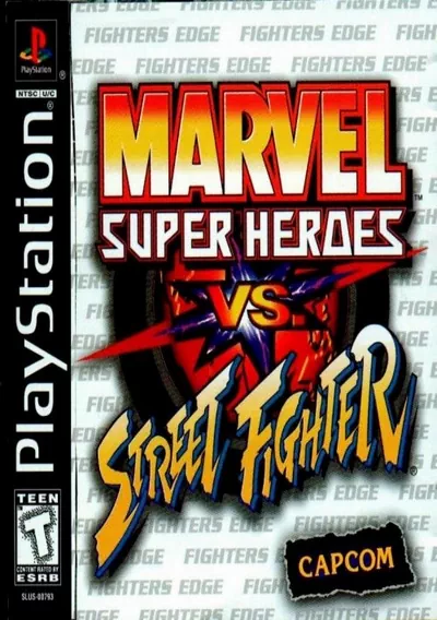 The cover of the game «Marvel Super Heroes Vs Street Fighter»