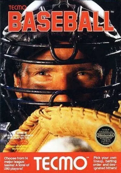 The cover of the game «Tecmo Baseball»